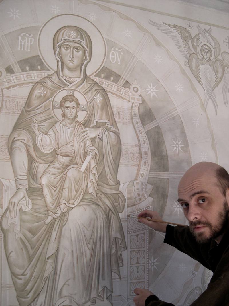 Роспись алтарной стены в храме св. Анастасии Узорешительницы Дмитрий Хомяков художник иконописец